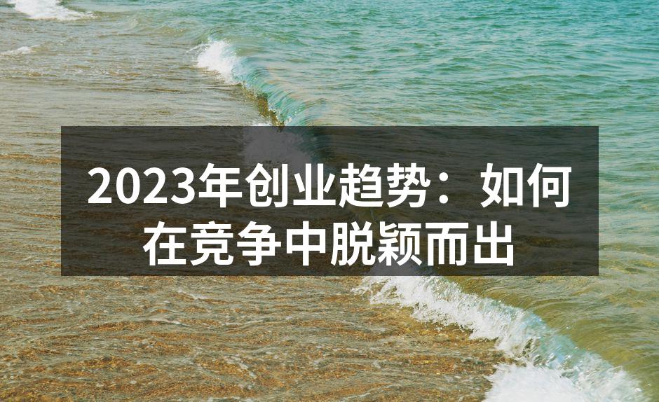2023年创业趋势：如何在竞争中脱颖而出